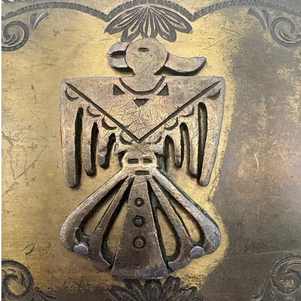 Vintage Western Thunderbird Engraved Southwest Native Style Belt Buckle